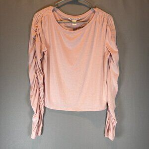 Athleta All Around Ruched Long Sleeve Top Blush Pink Size M Modal Blend Soft